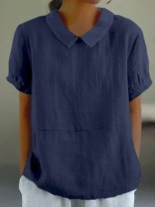 Women's Cotton Peter Pan Collar Blouse | Georgina_4
