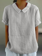 Women's Cotton Peter Pan Collar Blouse | Georgina_5