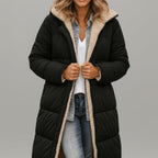 Women's Sherpa Lined Longline Puffer Coat | Penrose_1