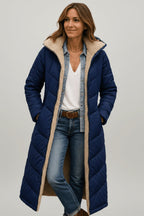 Women's Sherpa Lined Longline Puffer Coat | Penrose_5