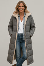 Women's Sherpa Lined Longline Puffer Coat | Penrose_6