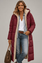 Women's Sherpa Lined Longline Puffer Coat | Penrose_8