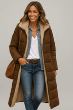 Women's Sherpa Lined Longline Puffer Coat | Penrose_9