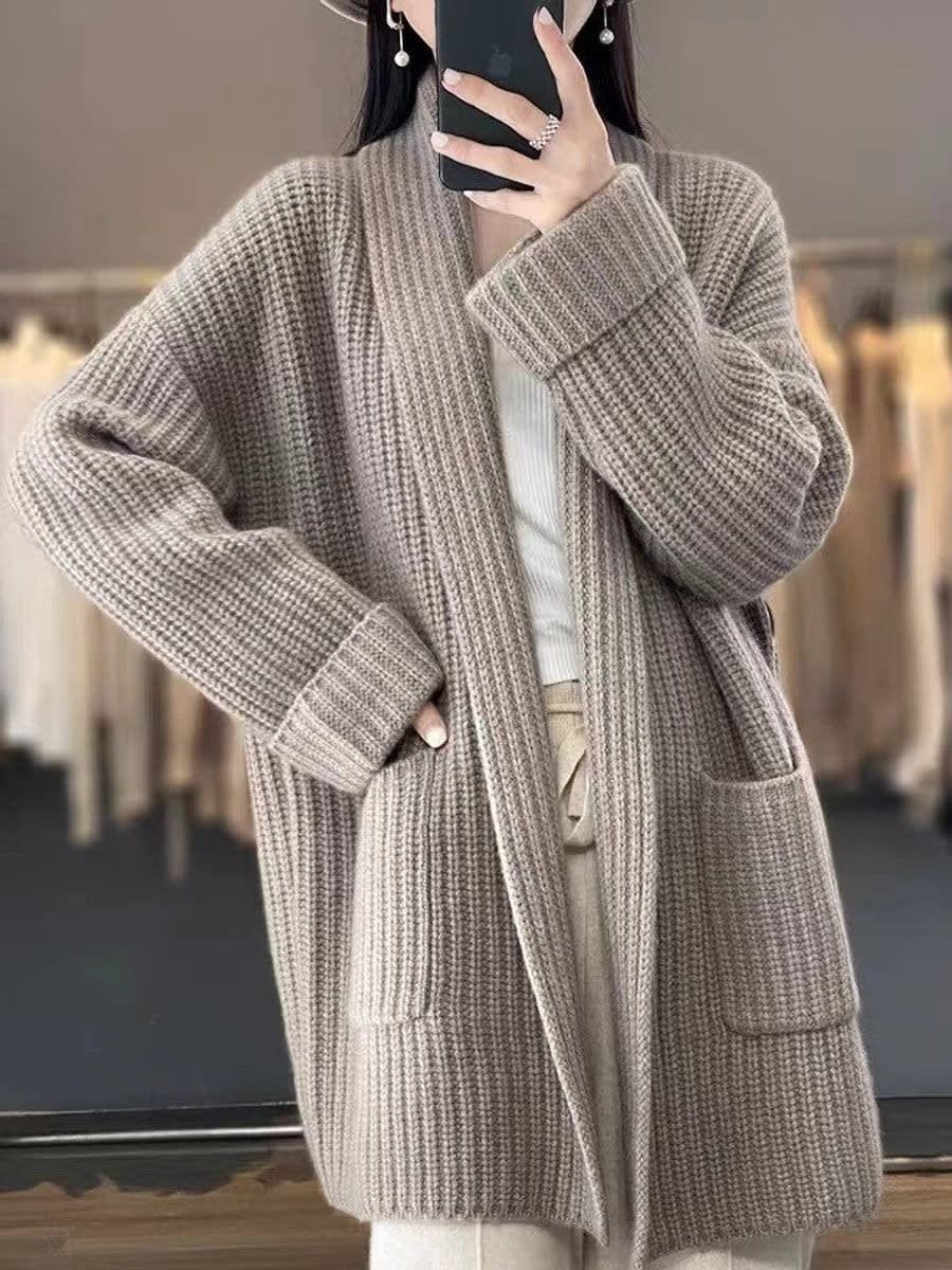 Women's Oversized Ribbed Knit Cardigan | Pomona_5
