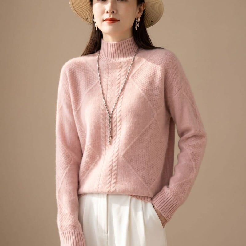 Women's Cable Knit Mock Neck Sweater | Hartfield_1
