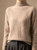 Women's Cable Knit Mock Neck Sweater | Hartfield_6