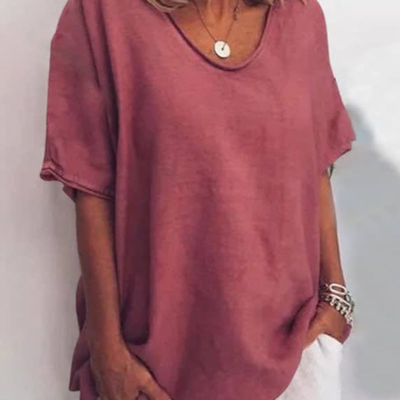 Women's Relaxed Fit V Neck Blouse | Wenna_1