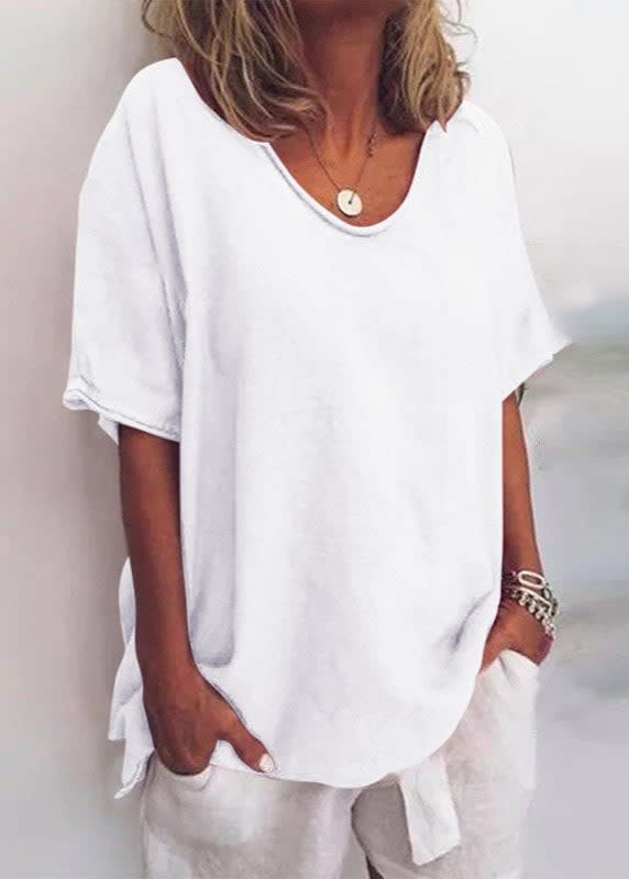 Women's Relaxed Fit V Neck Blouse | Wenna_2