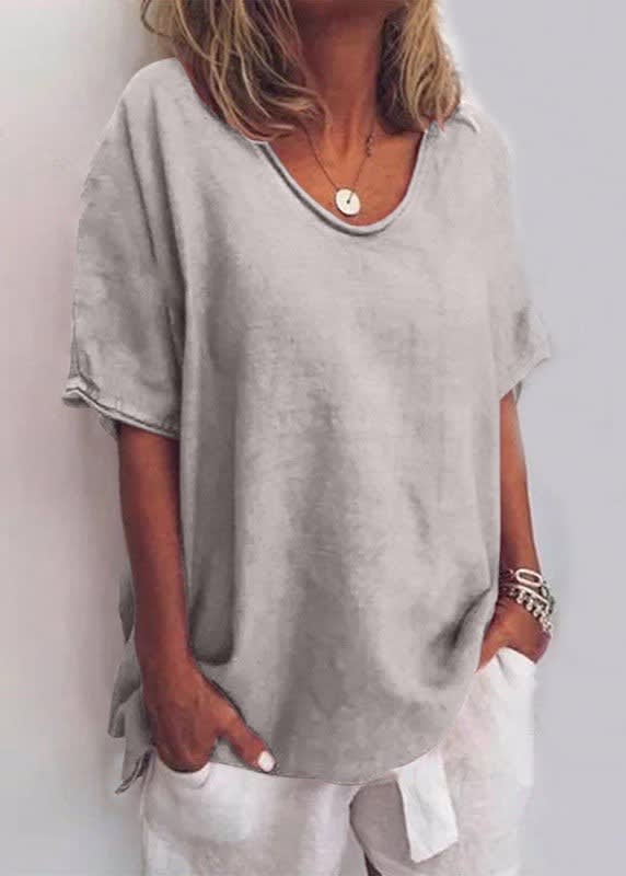 Women's Relaxed Fit V Neck Blouse | Wenna_3