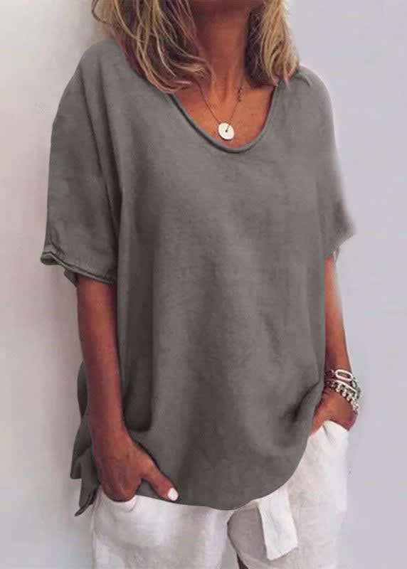 Women's Relaxed Fit V Neck Blouse | Wenna_4