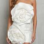 Women's Strapless Rosette Mini Dress | Linnet_1