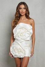 Women's Strapless Rosette Mini Dress | Linnet_2