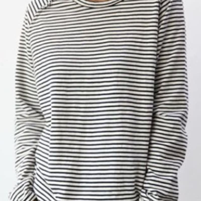 Women's Striped Relaxed Fit Long Sleeve Top | Lilias_1