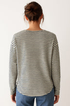 Women's Striped Relaxed Fit Long Sleeve Top | Lilias_2