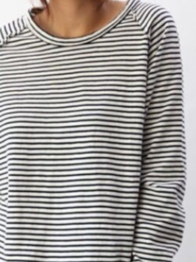 Women's Striped Relaxed Fit Long Sleeve Top | Lilias_3
