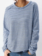 Women's Striped Relaxed Fit Long Sleeve Top | Lilias_7