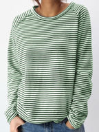 Women's Striped Relaxed Fit Long Sleeve Top | Lilias_8