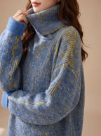 Women's Oversized Marled Knit Turtleneck Sweater | Culverden_4