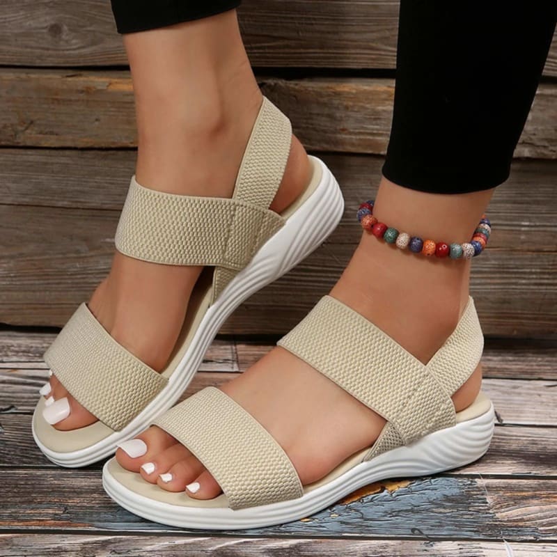 Women's Cushioned Elastic Strap Sandals | Hyacinth_1