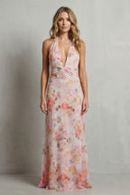 Women's Floral Halter Maxi Dress | Verena_2