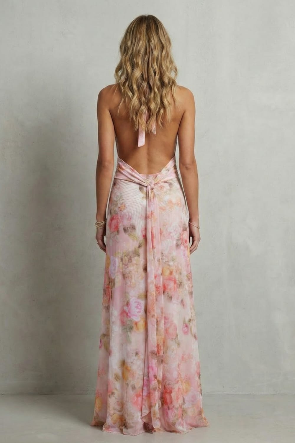 Women's Floral Halter Maxi Dress | Verena_4