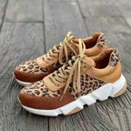 Women's Leopard Print Lace Up Sneakers | Thomasin_1