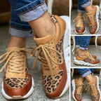 Women's Leopard Print Lace Up Sneakers | Thomasin_3