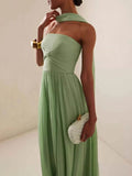 Women's Strapless Scarf Neck Maxi Dress | Octavia_1