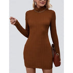 Women's Turtleneck Cable Knit Mini Dress | Perpetua_3