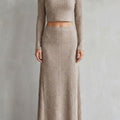 Women's Ribbed Knit Maxi Skirt Set | Bardsley_1