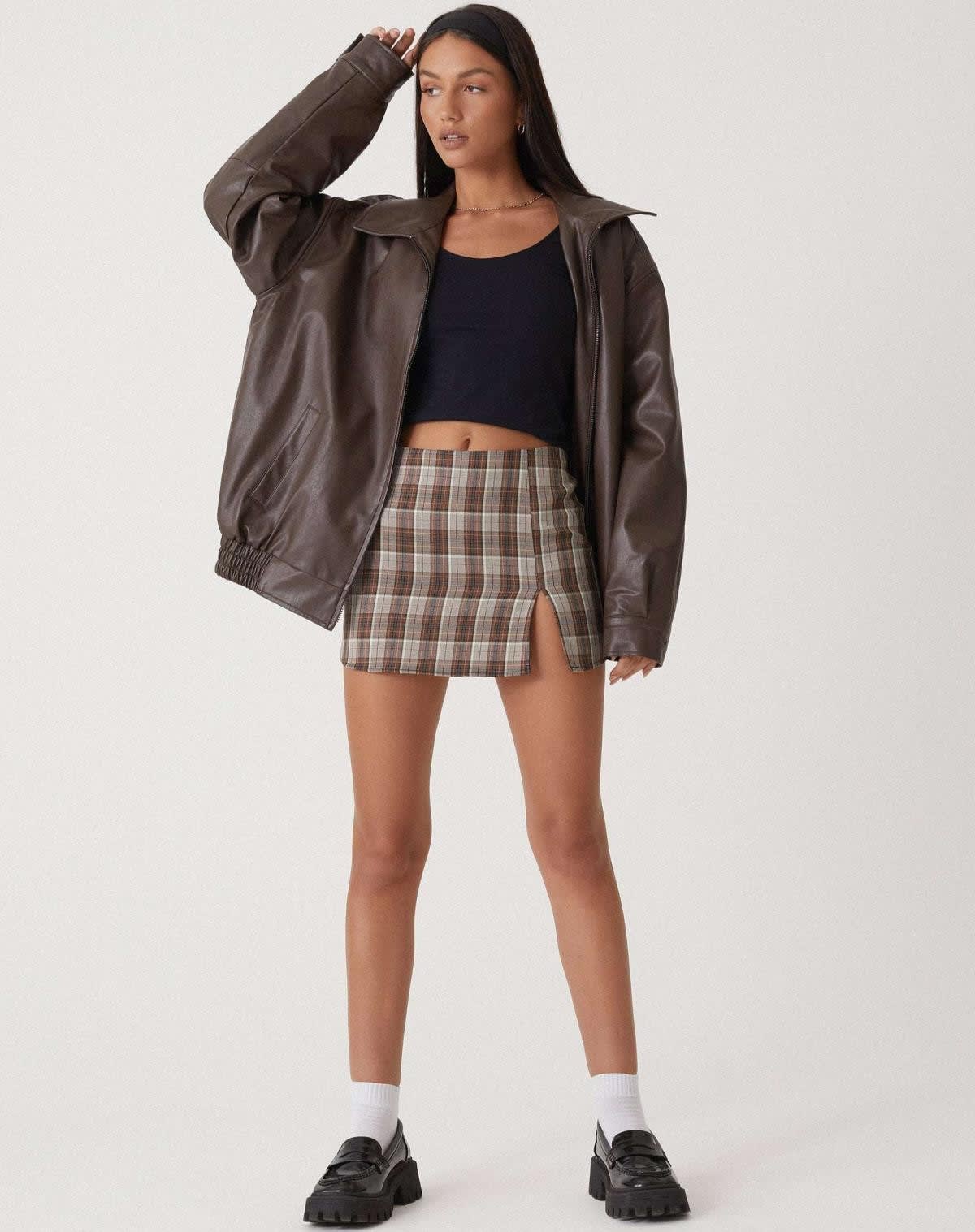 Women's Oversized Faux Leather Bomber Jacket | Wardlow_2