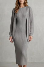 Women's Ribbed Knit Dress and Cardigan Set | Beauchamp_11