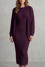Women's Ribbed Knit Dress and Cardigan Set | Beauchamp_23