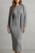Women's Ribbed Knit Dress and Cardigan Set | Beauchamp_25