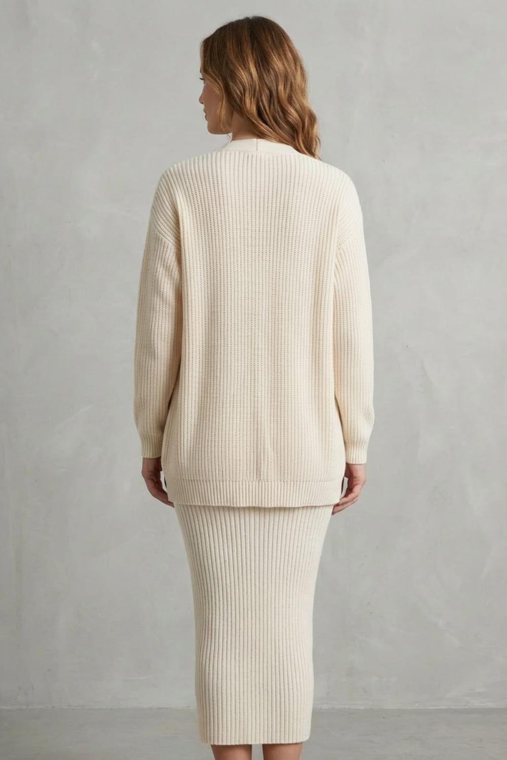 Women's Ribbed Knit Dress and Cardigan Set | Beauchamp_4