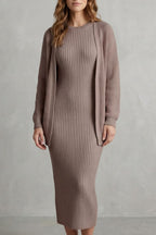 Women's Ribbed Knit Dress and Cardigan Set | Beauchamp_9