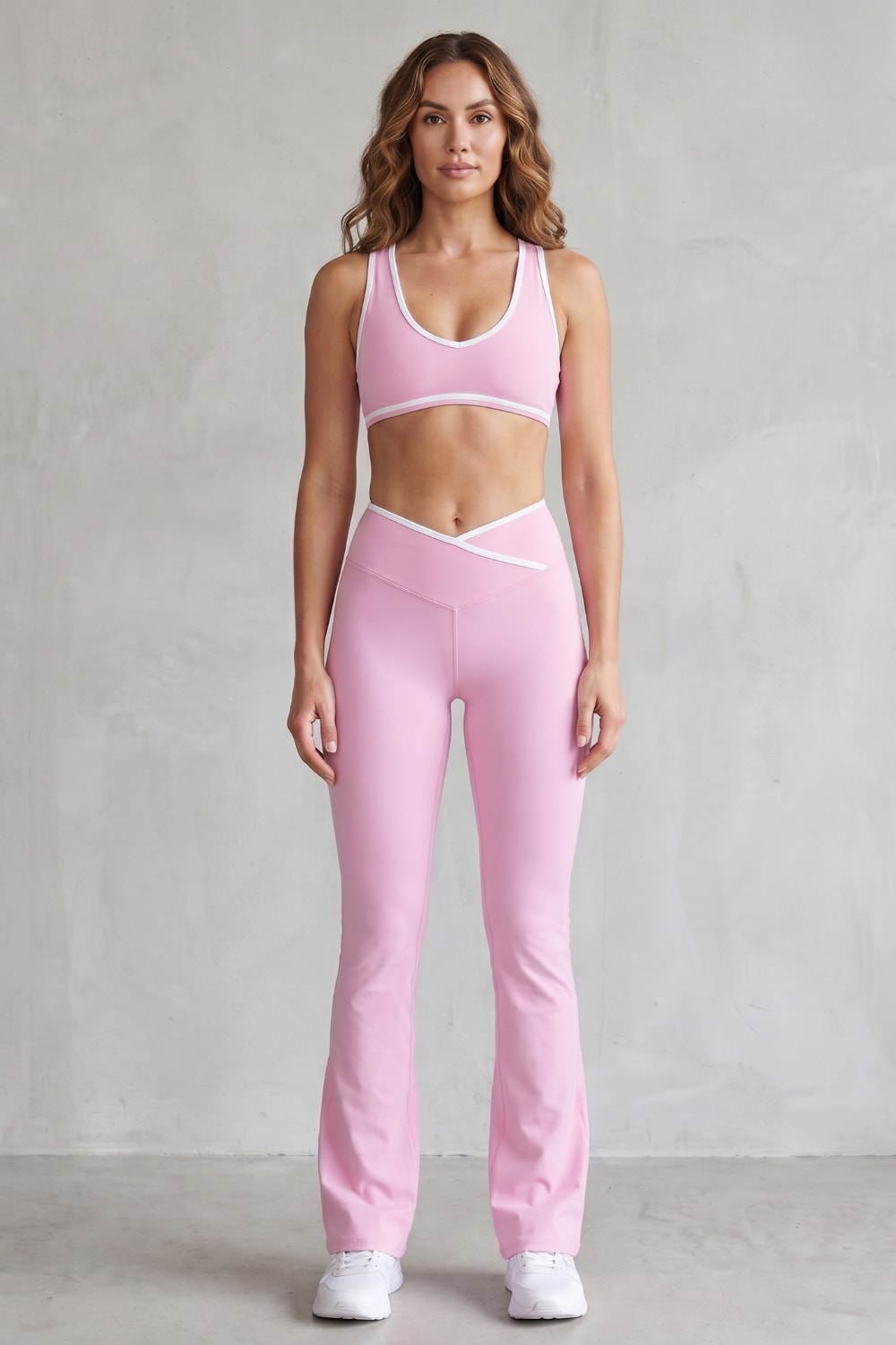 Women's Contrast Trim Flare Legging Set | Belmore_10