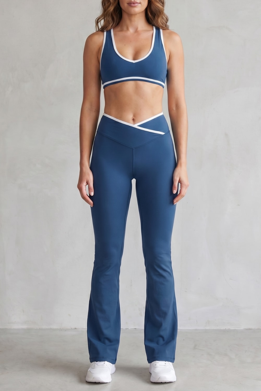 Women's Contrast Trim Flare Legging Set | Belmore_11