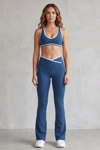 Women's Contrast Trim Flare Legging Set | Belmore_12
