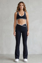 Women's Contrast Trim Flare Legging Set | Belmore_2