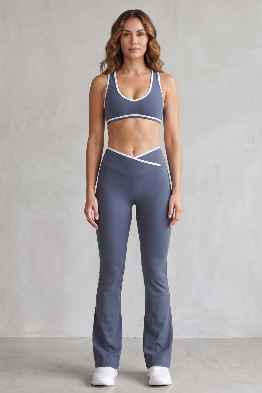 Women's Contrast Trim Flare Legging Set | Belmore_6