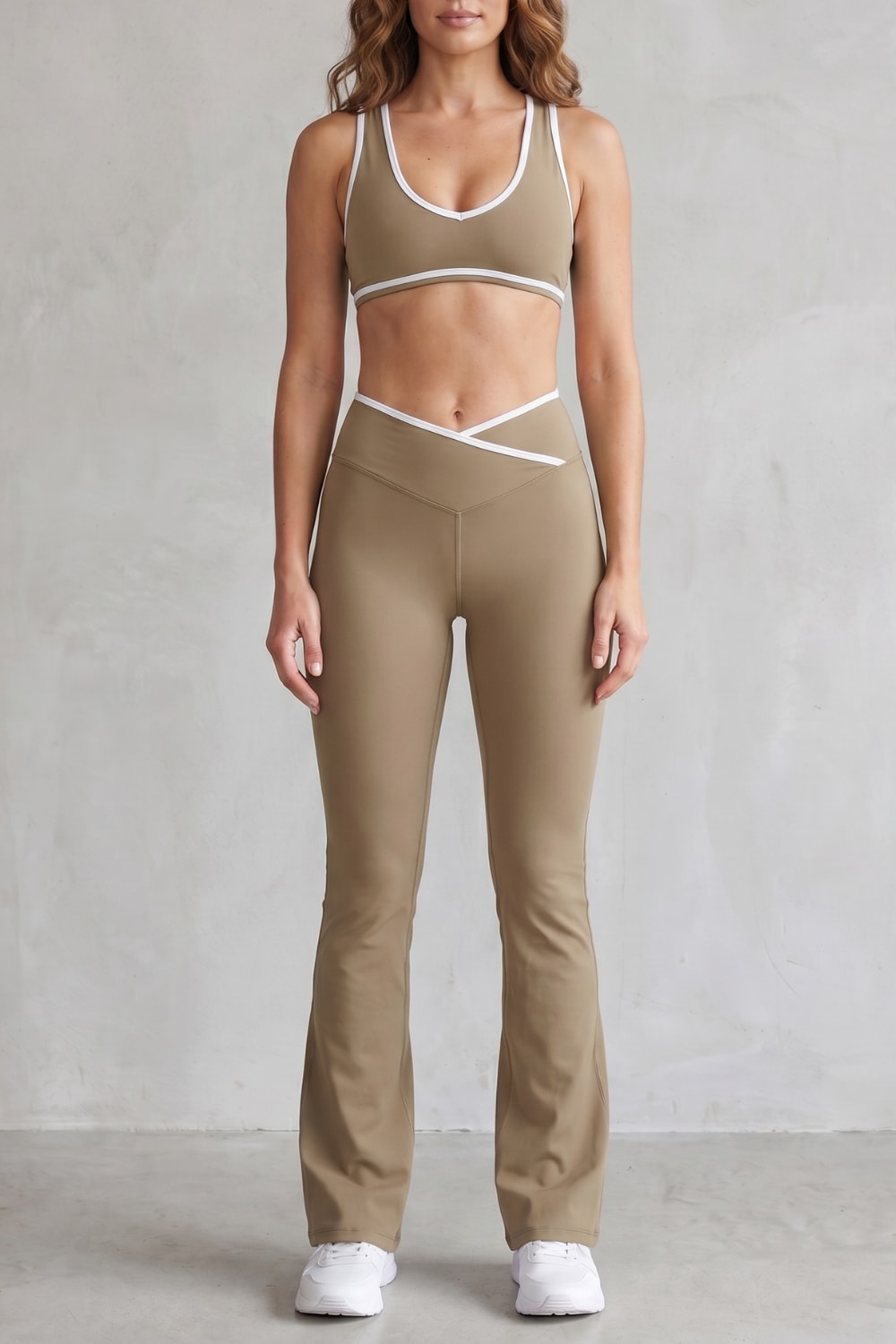 Women's Contrast Trim Flare Legging Set | Belmore_7