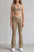 Women's Contrast Trim Flare Legging Set | Belmore_7