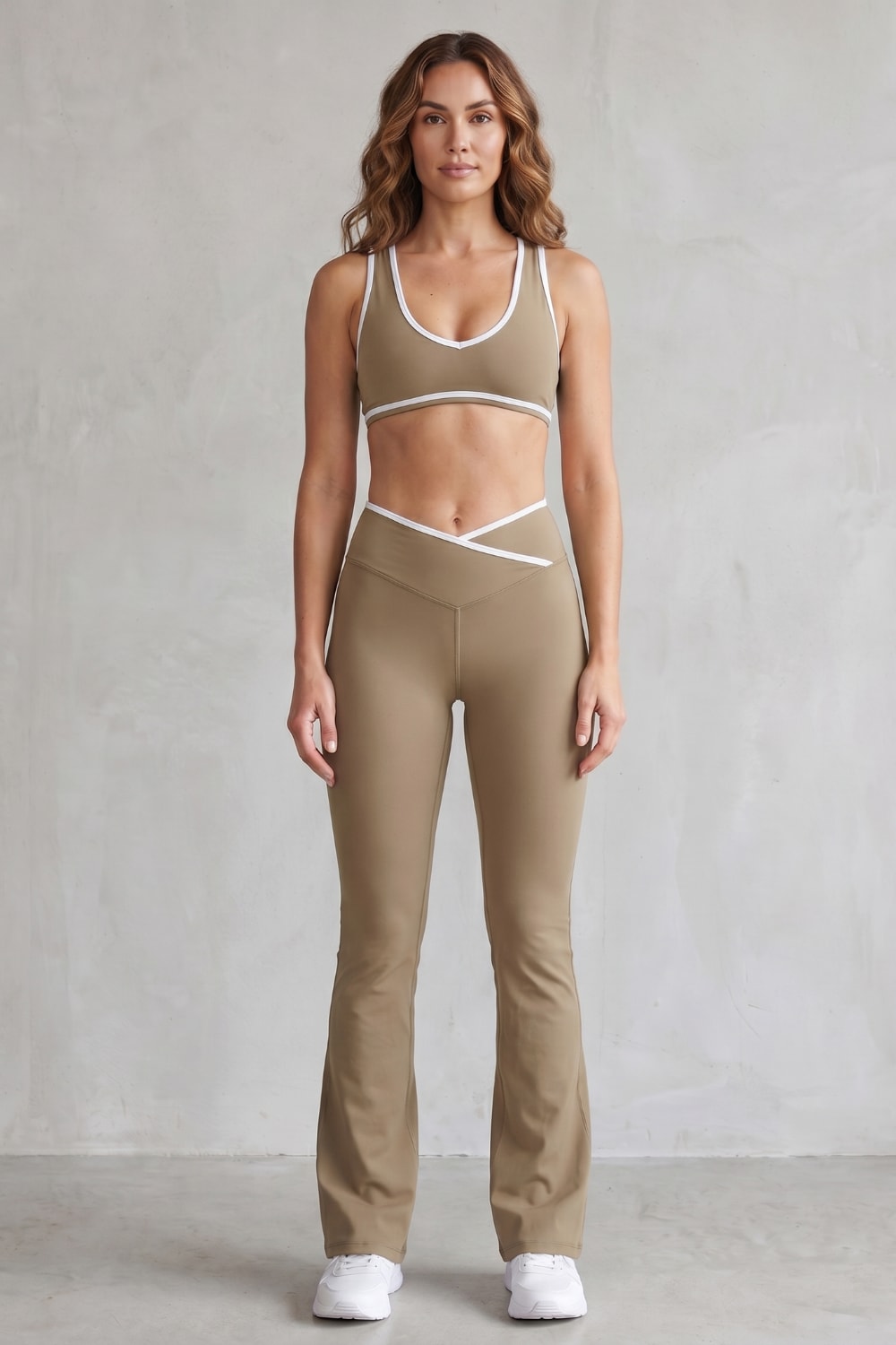 Women's Contrast Trim Flare Legging Set | Belmore_8