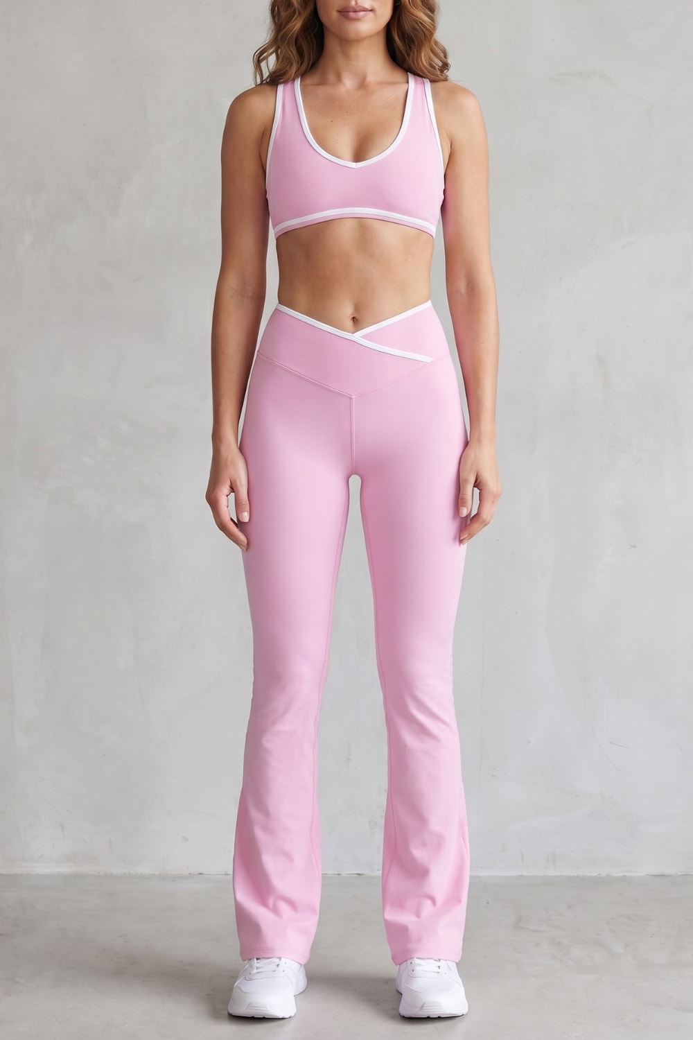 Women's Contrast Trim Flare Legging Set | Belmore_9