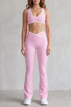 Women's Contrast Trim Flare Legging Set | Belmore_9