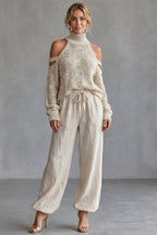 Women's Cold Shoulder Knit Sweater and Pant Set | Bowness_2