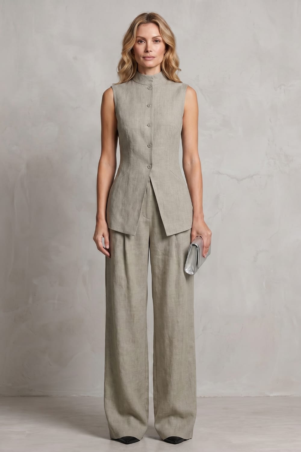 Women's Sleeveless Wide Leg Pant Set | Bickleigh_10