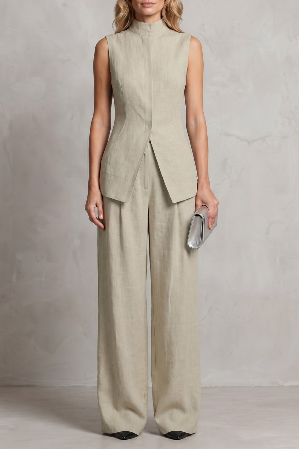Women's Sleeveless Wide Leg Pant Set | Bickleigh_15