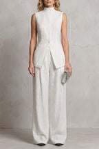 Women's Sleeveless Wide Leg Pant Set | Bickleigh_5